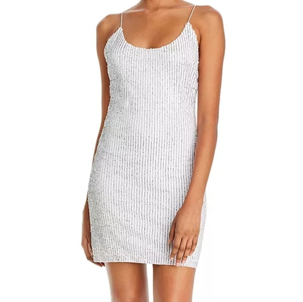 Alice and Olivia Nelle Fitted Embellished Mini Dress
